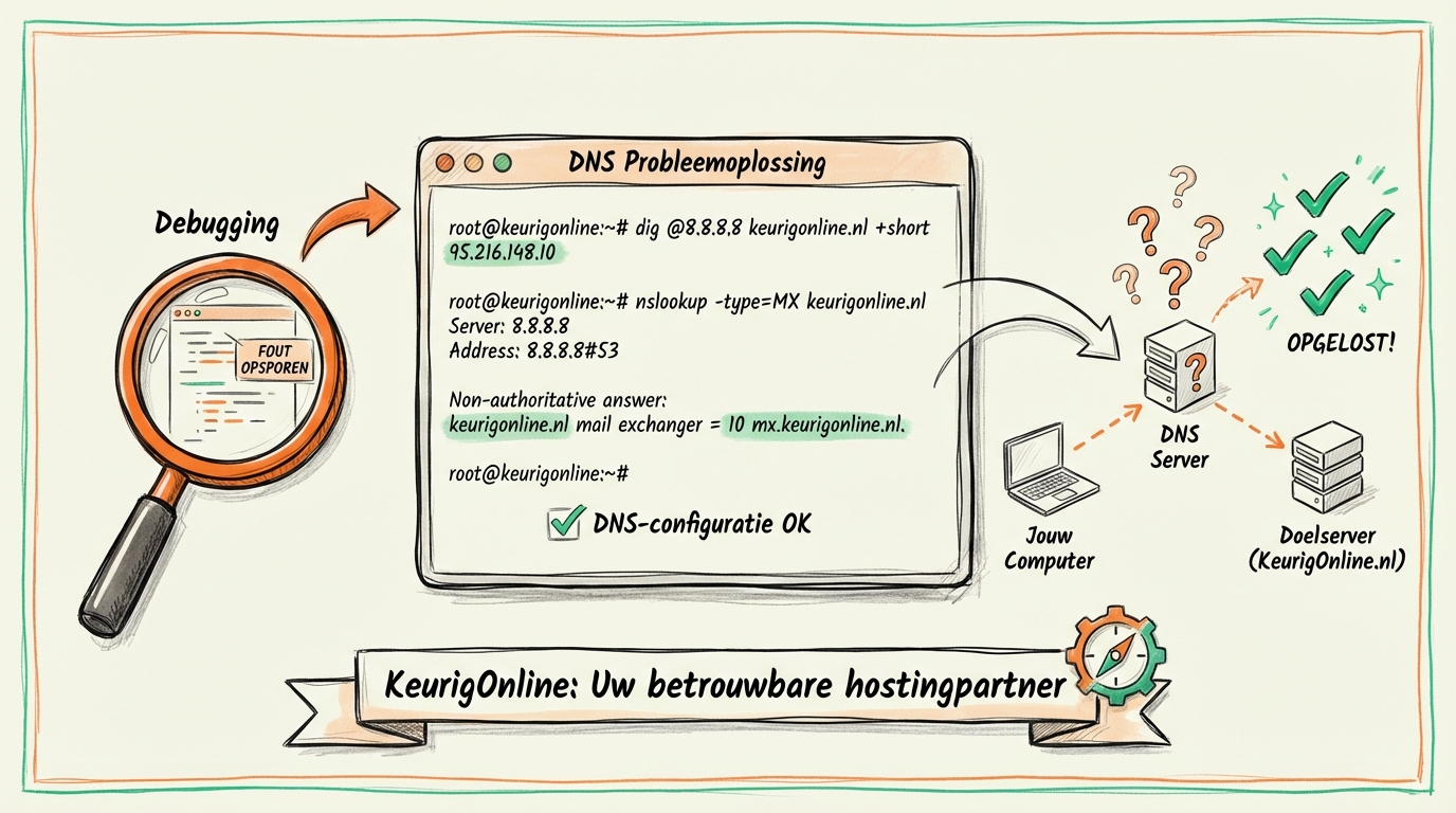 DNS troubleshooting: debugging met dig en nslookup commando's